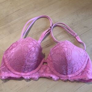 Honeydew Intimates Floral Lace Bra in Pink